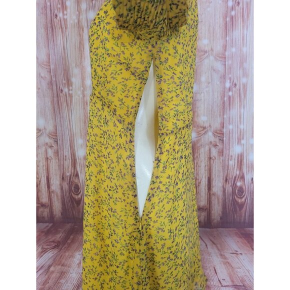 Sam Edelman Avec Les Filles Dress Frilly Ruffle Floral Cottagecore Yellow Size 8 - Picture 6 of 13